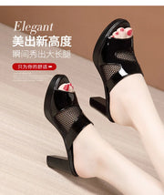 Mesh Summer Heeled Slippers Ladies Shoes for Women Sandals 2023 Peep Toe Outside Women's Rubber Slipper Female Platform Sandals