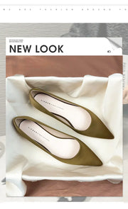 Women Flat Pumps Thin Low Heels for Women Pointed Toe Shallow Slip on Casual Work Office Female Elegant Shoes Zapatillas Mujer