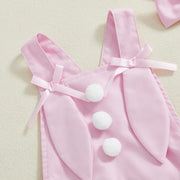 Newborn Infant Baby Girls Sleeveless Pom Front Ruffle Romper Playsuit Jumpsuit Overalls Baby Clothes Easter Outfits