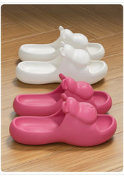 Summer Women's Cute Bear Slippers Cartoon Bathroom Flip Flops Anti Slip Light EVA Soft Sole Shoes Outdoor Sandals Beach Slides