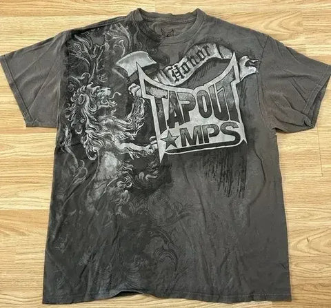 T Shirt Mens New Affliction Harajuku Y2K Hip Hop Water Washed Retro Round Neck Oversized T shirt long sleeve Gothic Couple Tops