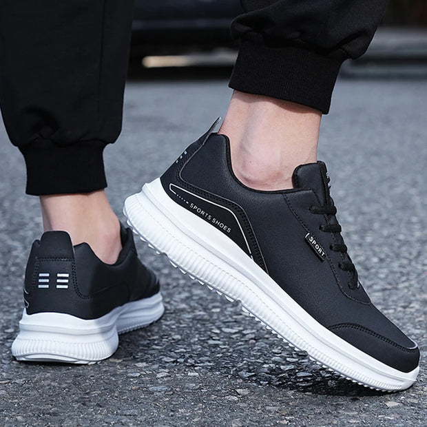 Men Running Shoes Leather Waterproof Anti Slip Sneakers Men Wear-resistant Men Walking Sport Shoes Comfortable Men's Shoes