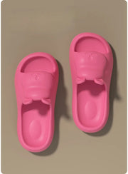 Summer Women's Cute Bear Slippers Cartoon Bathroom Flip Flops Anti Slip Light EVA Soft Sole Shoes Outdoor Sandals Beach Slides