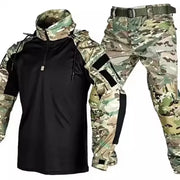 Outdoor Uniform Tactical Suits Wear Resistant T-Shirt Hooded Pants Men Clothes Combat Shirts Airsoft Paintball Hunting Clothing