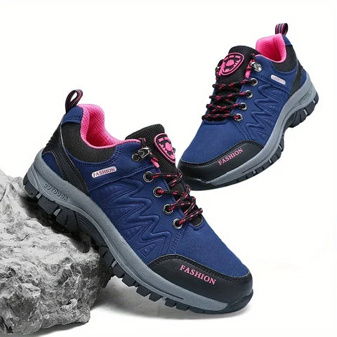 Retro Women's Hiking Shoes Summer Fashion Version Anti Slip Thick Soled Shoes Outdoor Fitness Training Lace Up Casual Sneakers