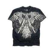 T Shirt Mens New Affliction Harajuku Y2K Hip Hop Water Washed Retro Round Neck Oversized T shirt long sleeve Gothic Couple Tops