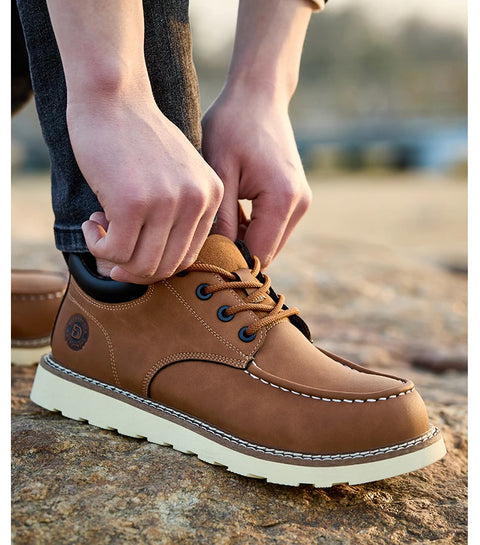 Men's safety leather boots Steel toe shoes Puncture-Proof  Work Boots Safety Shoes Men wear resistant Indestructible shoes 2025