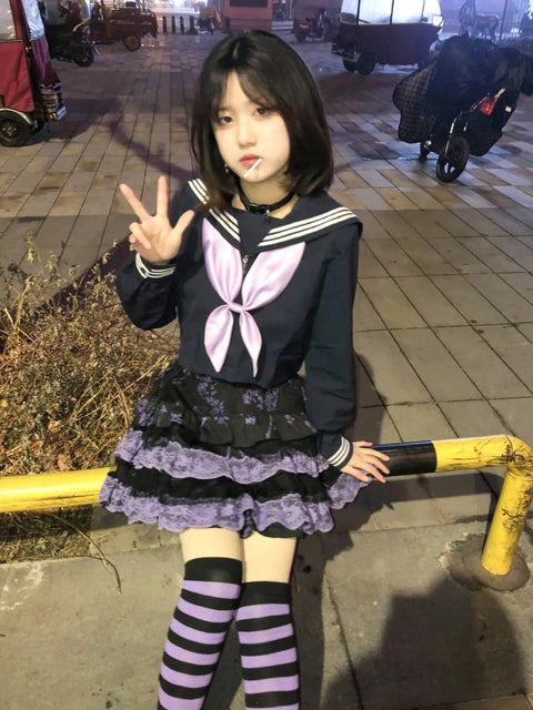 Girls Miniskirt Woman Clothing Harajuku Subculture Skirts Retro Lolita Lace Cake Short Dress Summer Punk Cosplay Layered Skirt