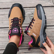 Retro Women's Hiking Shoes Summer Fashion Version Anti Slip Thick Soled Shoes Outdoor Fitness Training Lace Up Casual Sneakers