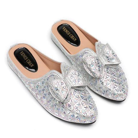 Flat INS Style Luxury Designer Elegant Party Slippers Anti-Slip Comfortable and Casual Wedding Half Shoes