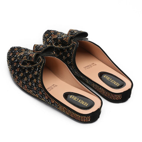 Flat INS Style Luxury Designer Elegant Party Slippers Anti-Slip Comfortable and Casual Wedding Half Shoes